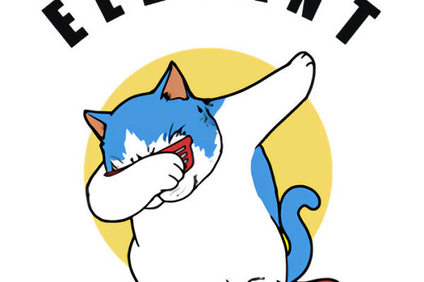 时尚滑板猫裁片印花服装印花设计