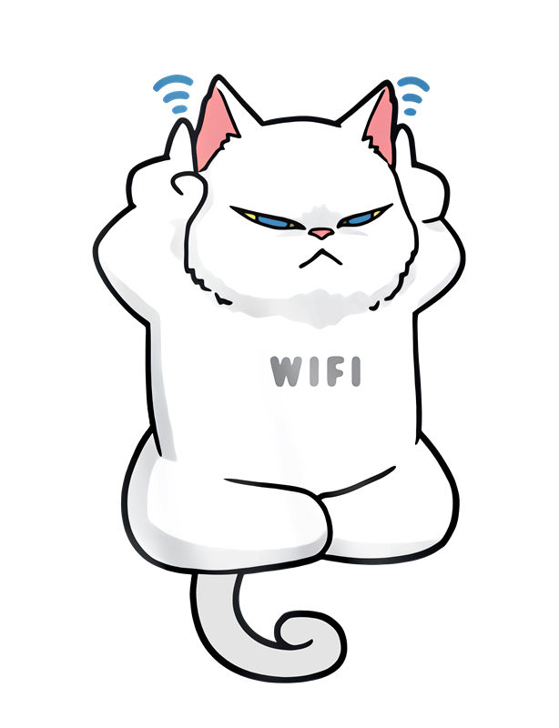 可爱猫咪裁片印花服装 时尚个性WiFi图案服装印花