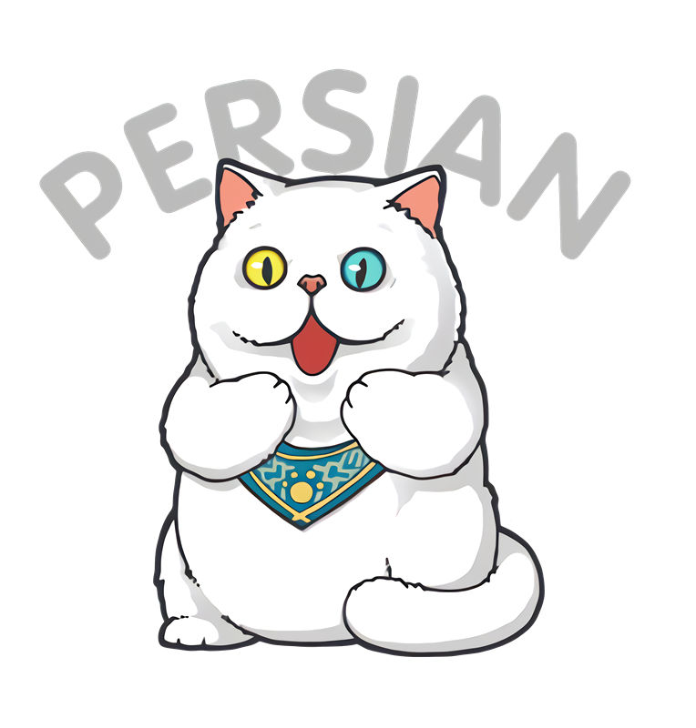 可爱卡通波斯猫裁片印花服装图案设计
