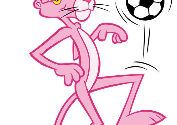 粉色卡通老鼠裁片印花服装 动感足球主题服装印花设计