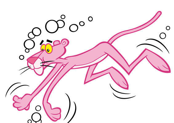 趣味卡通粉色豹子裁片印花服装印花设计