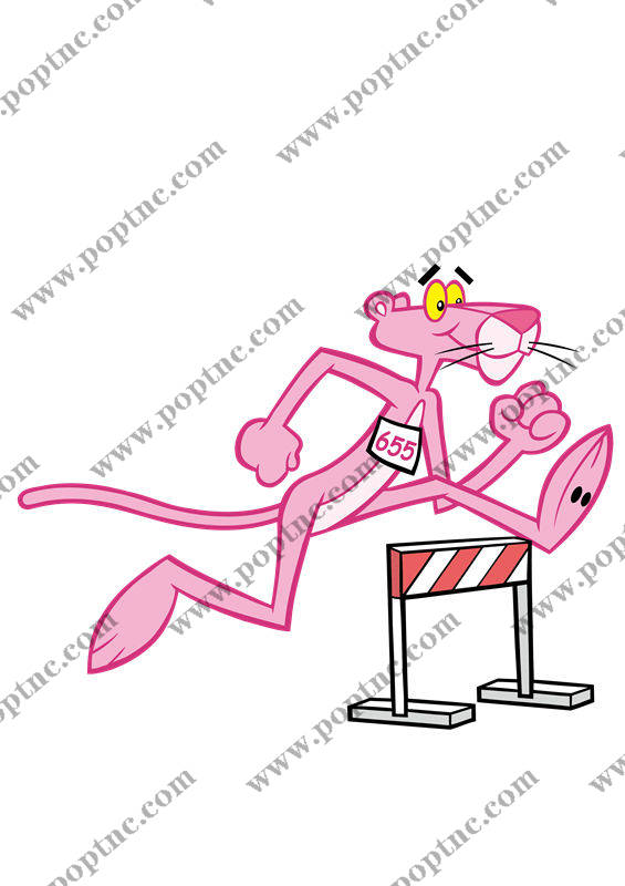 趣味运动风粉色老鼠裁片印花服装