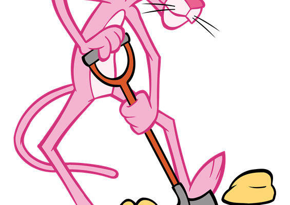 卡通老鼠挖金子裁片印花服装印花设计