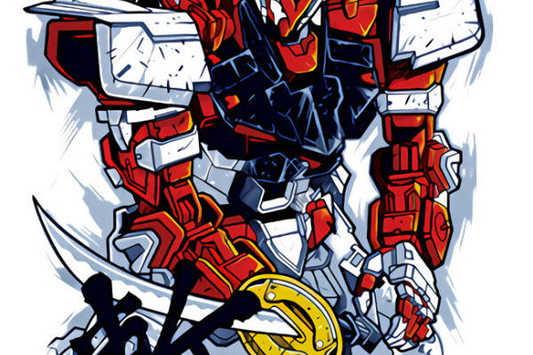 红白蓝动漫风格裁片印花服装，展现个性魅力