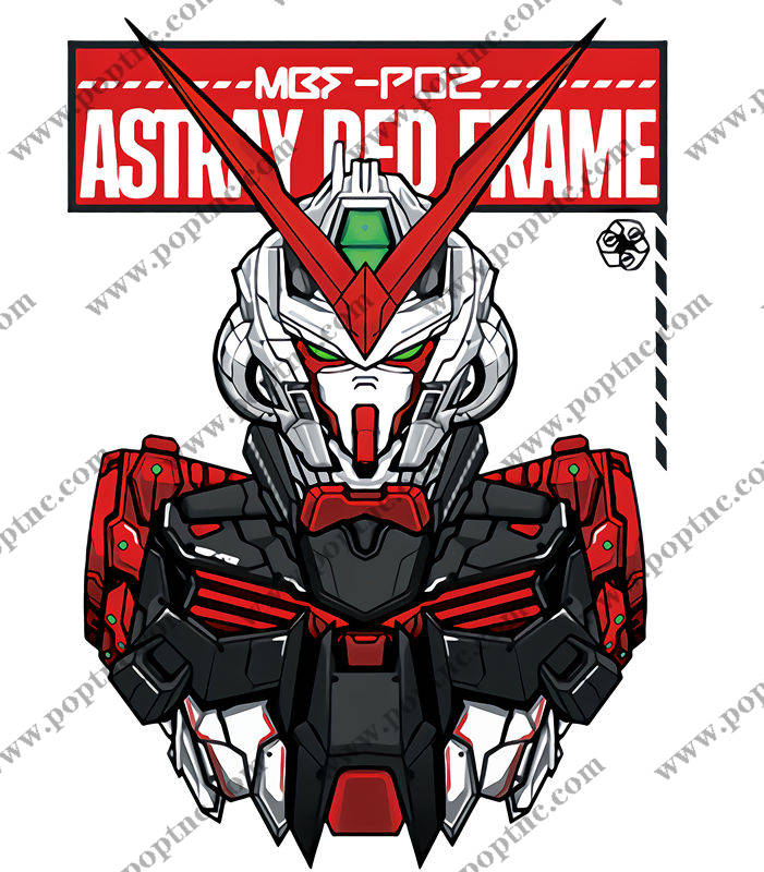 时尚潮流服装印花:阿斯拉红色框架裁片印花设计