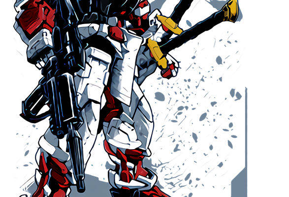 MBF-P02 Gundam Astray Red Frame 裁片印花服装印花设计