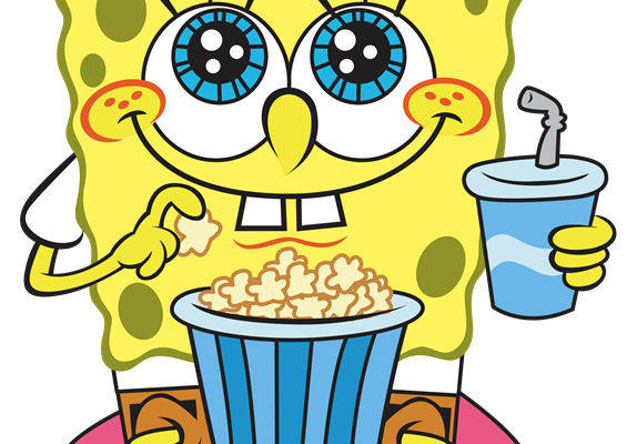 卡通海绵裁片印花服装印花设计,趣味休闲风格