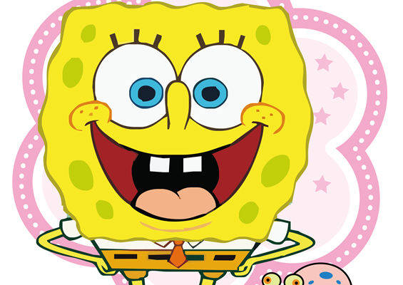 卡通风格裁片印花服装，活泼可爱海绵宝宝主题服装印花