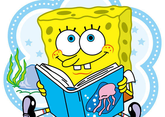 创意卡通裁片印花服装：海绵宝宝阅读海洋世界