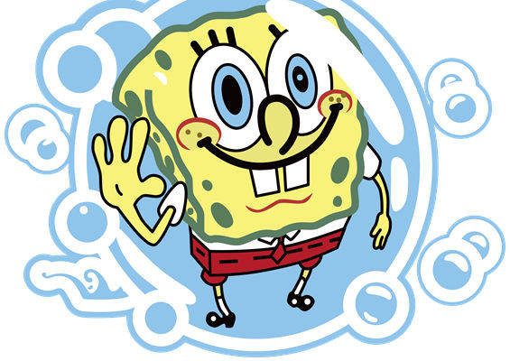 创意卡通裁片印花服装 趣味海绵宝宝图案服装印花