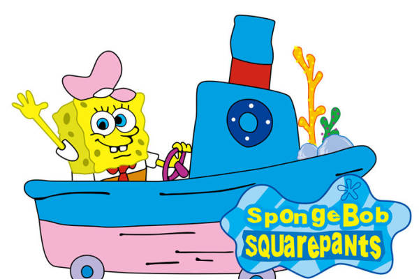 海绵宝宝主题裁片印花服装 趣味卡通服装印花设计