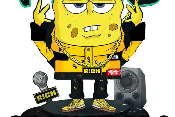 潮流个性海绵宝宝裁片印花服装，展现独特街头风格