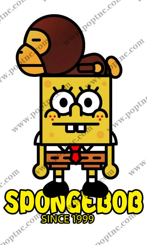 经典卡通角色海绵宝宝裁片印花服装印花设计