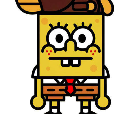 经典卡通角色海绵宝宝裁片印花服装印花设计