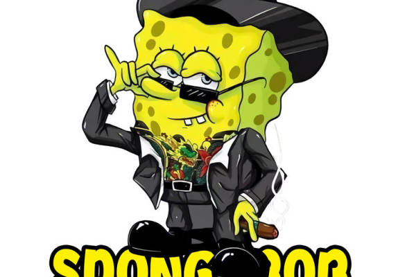 经典卡通角色海绵宝宝裁片印花服装印花设计