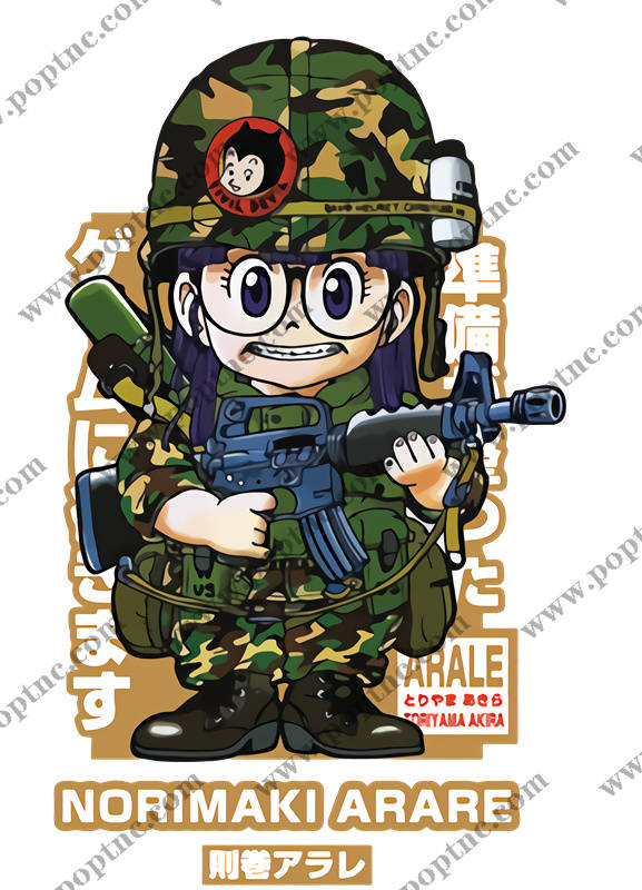 军事风格卡通裁片印花服装印花设计