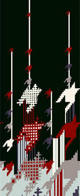 现代抽象几何图案服装印花面料设计