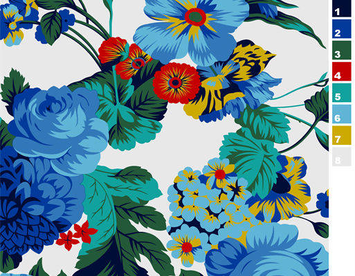 时尚花卉面料印花图案，服装印花设计新趋势