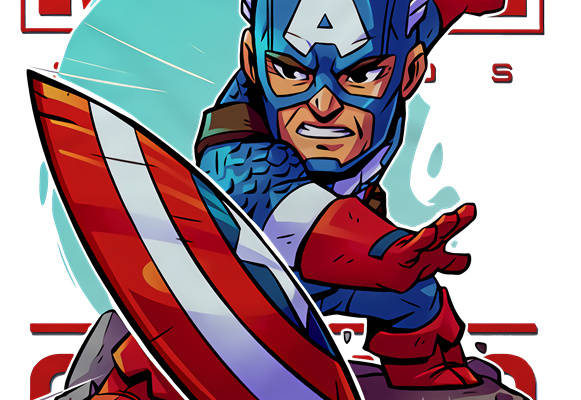 漫威超级英雄冲浪主题裁片印花服装印花设计