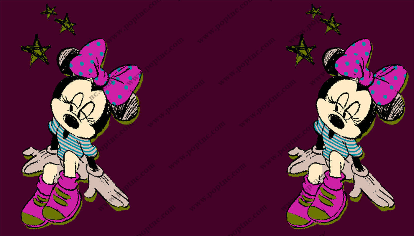 时尚卡通米妮服装印花面料设计