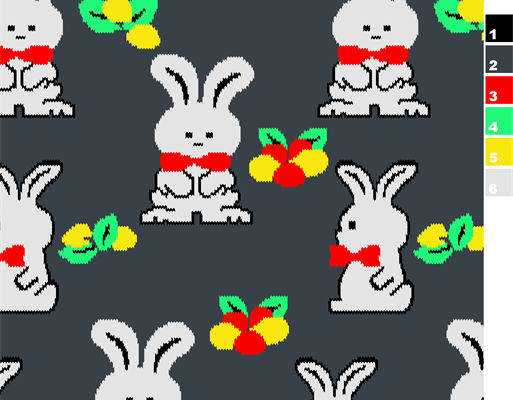 可爱兔子胡萝卜图案服装印花面料设计