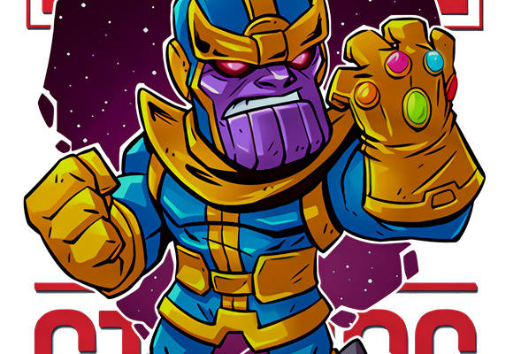 漫威超级英雄灭霸裁片印花服装印花设计