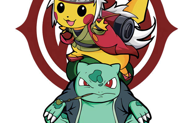 创意皮卡丘与自来也裁片印花服装印花设计