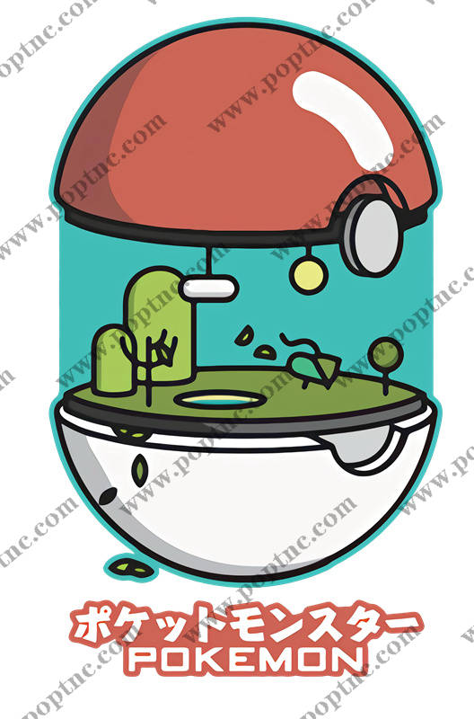 宝可梦主题裁片印花服装印花设计,可爱卡通风格