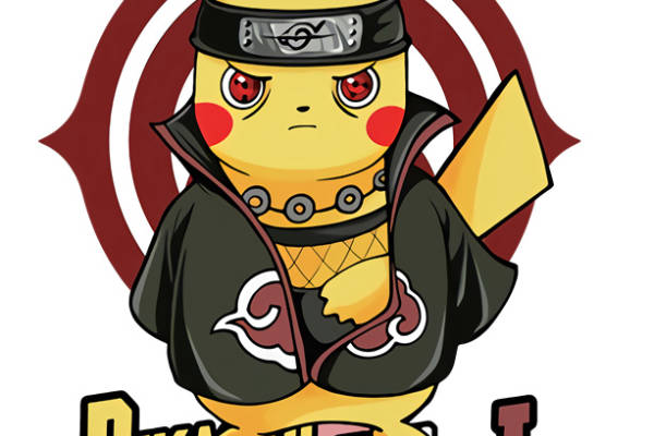 创意皮卡丘与宇智波鼬裁片印花服装印花设计