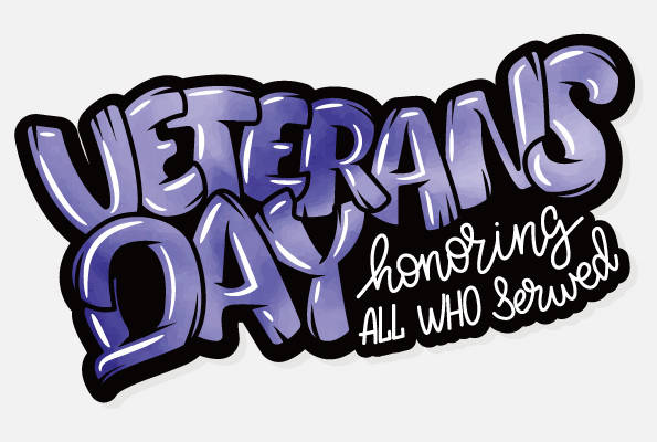 创意紫色退伍军人日裁片印花服装印花设计