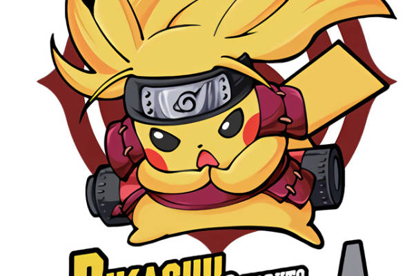 创意皮卡丘与火影忍者哈希拉玛裁片印花服装