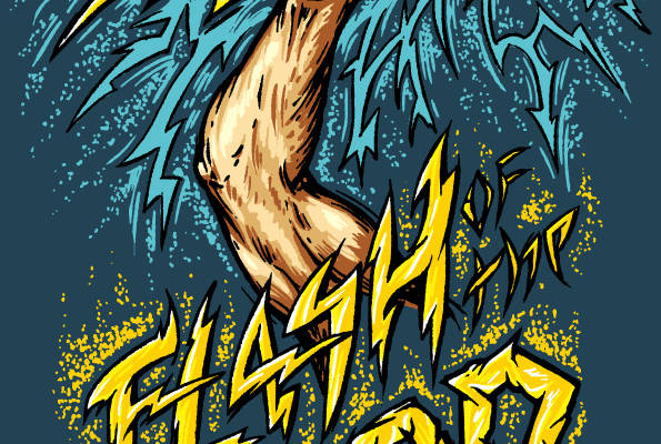 动感闪电拳裁片印花服装印花设计