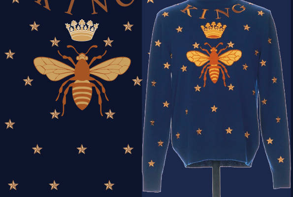 Dolce & Gabbana 蜜蜂皇冠裁片印花服装印花时尚设计