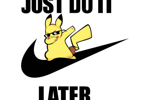 趣味裁片印花服装:皮卡丘风格'JUST DO IT LATER'创意设计