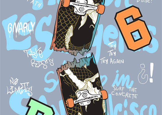 街头滑板文化裁片印花服装印花设计