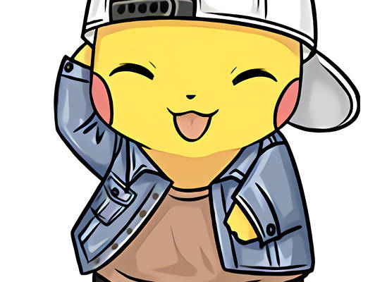 时尚潮流皮卡丘裁片印花服装印花设计