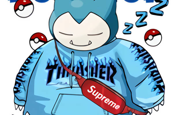 时尚潮流裁片印花服装印花设计：宝可梦主题街头风