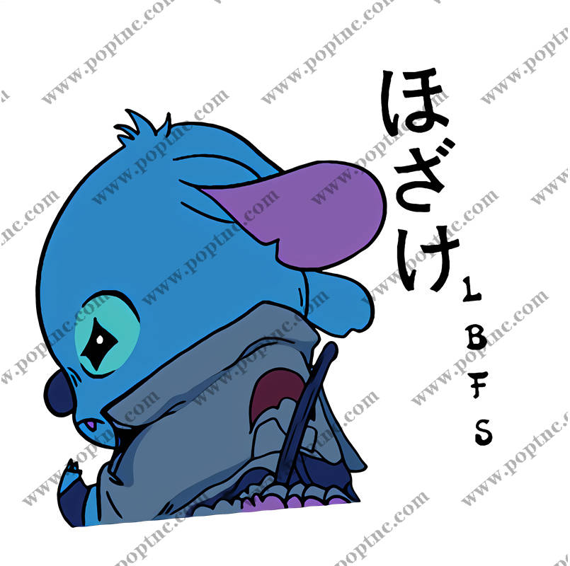 可爱卡通史迪奇裁片印花服装印花设计