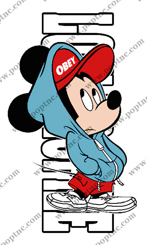 时尚街头风格米奇裁片印花服装印花设计