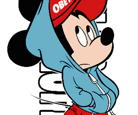 时尚街头风格米奇裁片印花服装印花设计