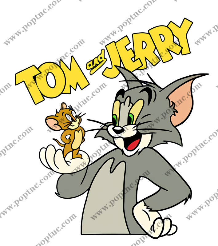 经典卡通裁片印花服装,趣味汤姆和杰瑞图案设计