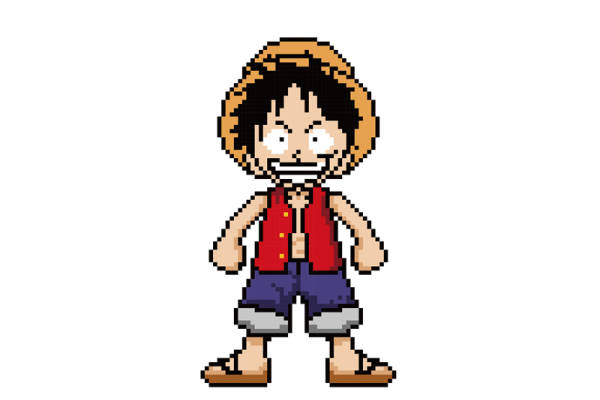 像素风格海贼王裁片印花服装印花设计