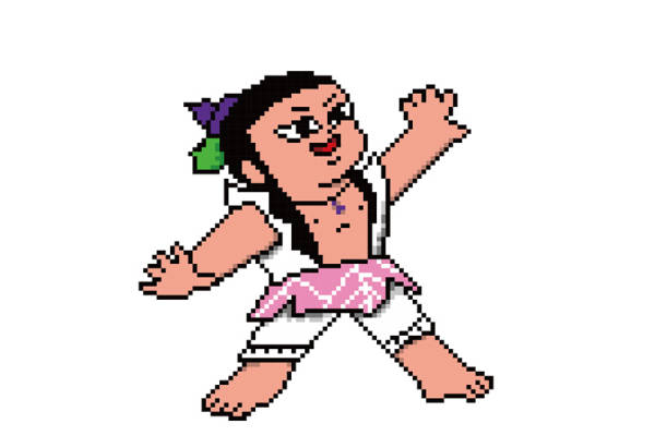 复古像素风裁片印花服装印花设计,展现个性与活力