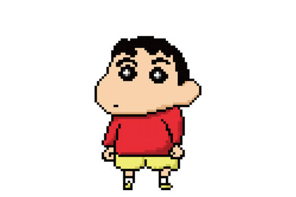 蜡笔小新裁片印花服装印花设计，经典卡通形象时尚潮流