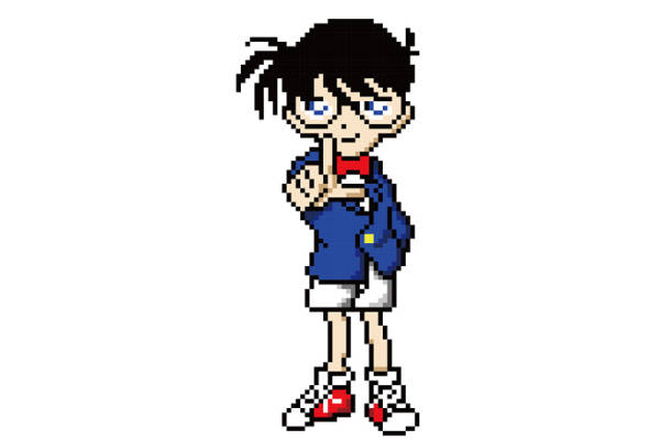 像素风格侦探主题裁片印花服装印花设计