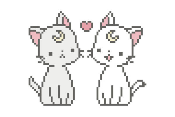 可爱像素风格兔子裁片印花服装印花设计