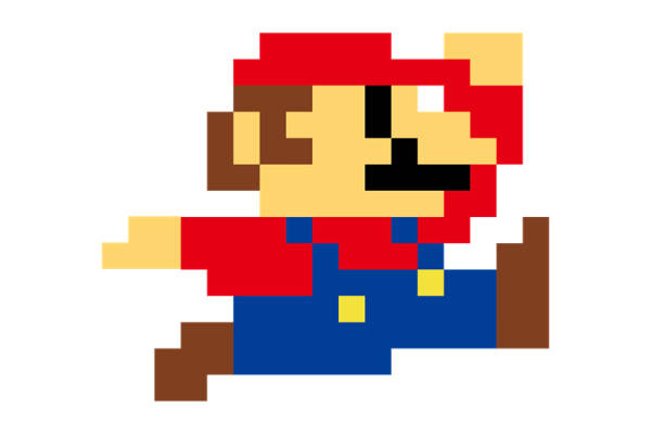 经典像素风格超级马里奥裁片印花服装印花设计