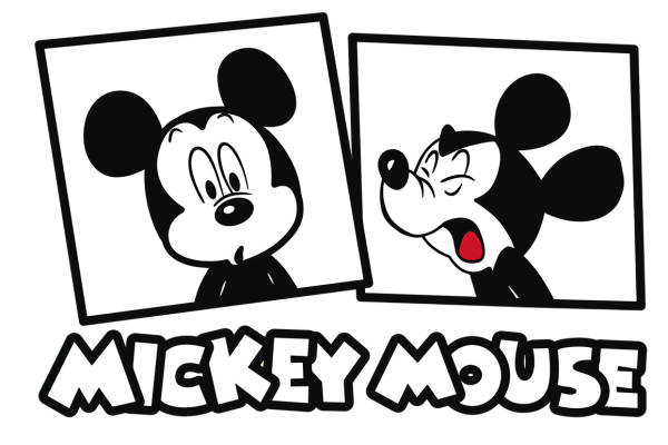 经典卡通裁片印花服装,米奇老鼠图案服装印花设计