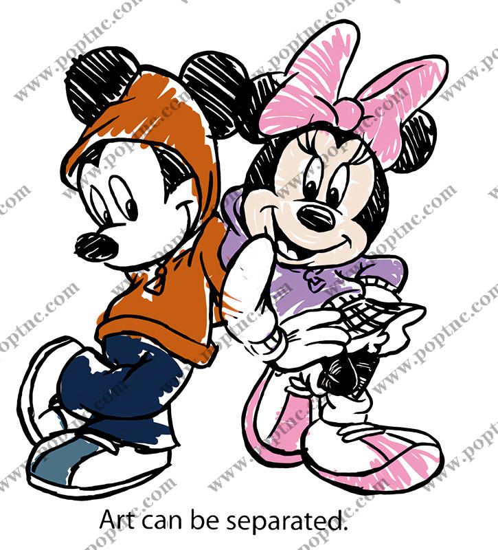 经典卡通形象裁片印花服装印花设计