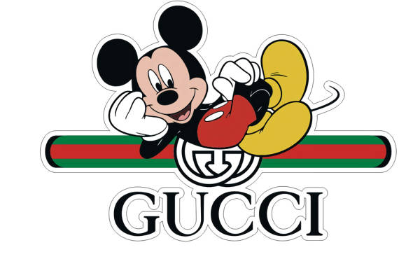 时尚与经典结合的米奇裁片印花服装印花设计